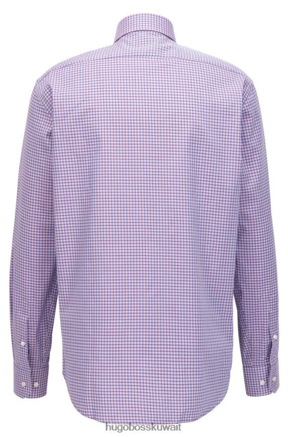4TFNJN429 وردي غامق/أزرق Hugo Boss قميص الحافلة - جوردون - 50380321 وردي داكن