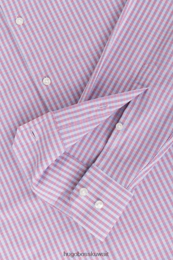 4TFNJN432 وردي غامق/أزرق Hugo Boss قميص الحافلة - جوردون - 50380252 وردي داكن