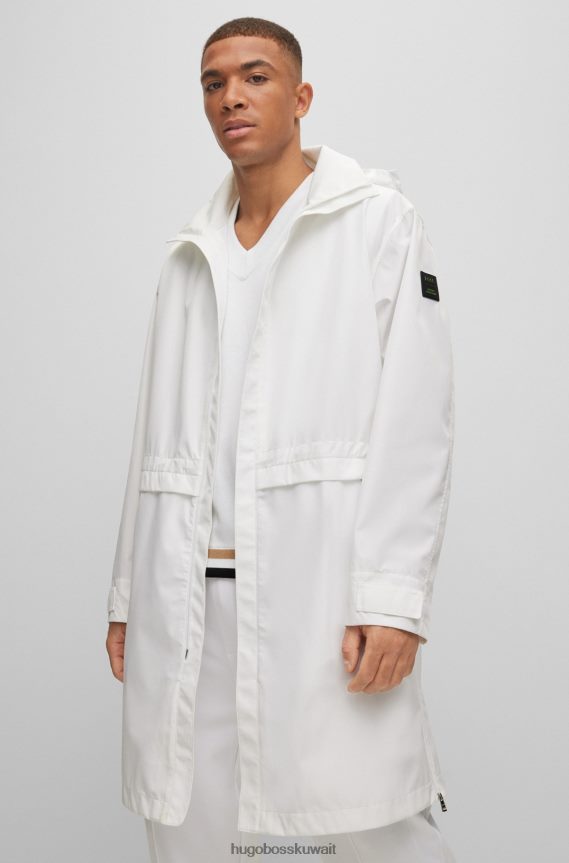 4TFNJN4331 أبيض Hugo Boss سترة باركا x Matteo Berrettini مع غطاء رأس قابل للفصل وشارة شعار