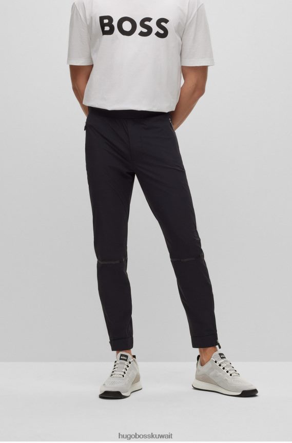 4TFNJN4337 أسود Hugo Boss قطعة سفلية رياضية سوداء من Hugo ذات قصة مدببة مع تفاصيل عاكسة زخرفية