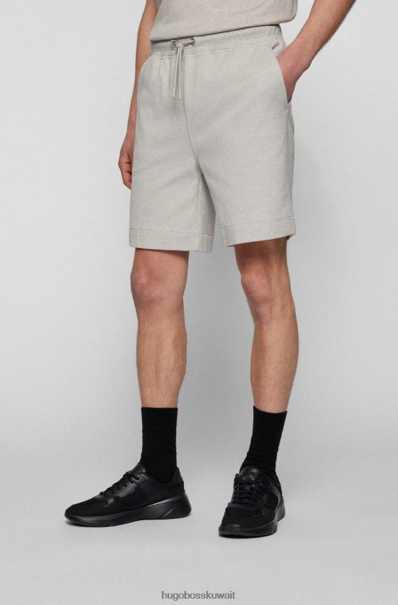 4TFNJN4340 رمادي Hugo Boss شورت من القطن المطاطي بتأثير مولينا وحبل سحب قابل للتعديل باللون الرمادي