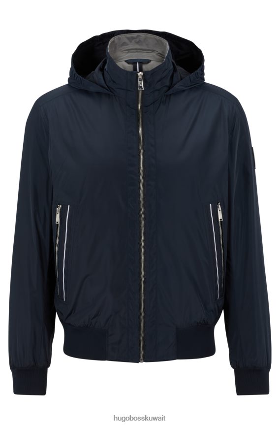 4TFNJN4347 أزرق غامق Hugo Boss سترة بورش إكس المقاومة للماء بتفاصيل حصرية