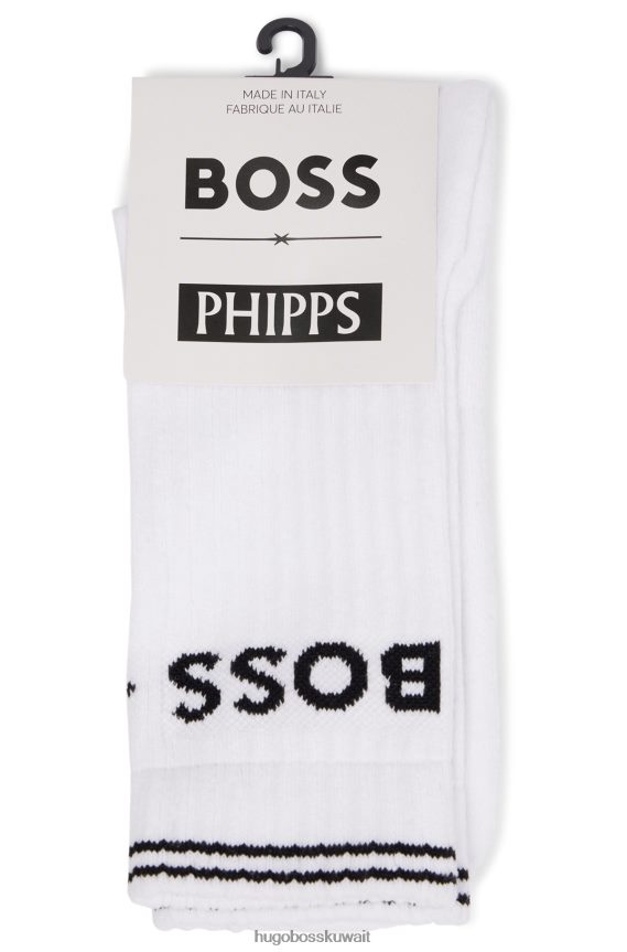 4TFNJN4349 أبيض Hugo Boss جوارب فيبس بطول ربع ×