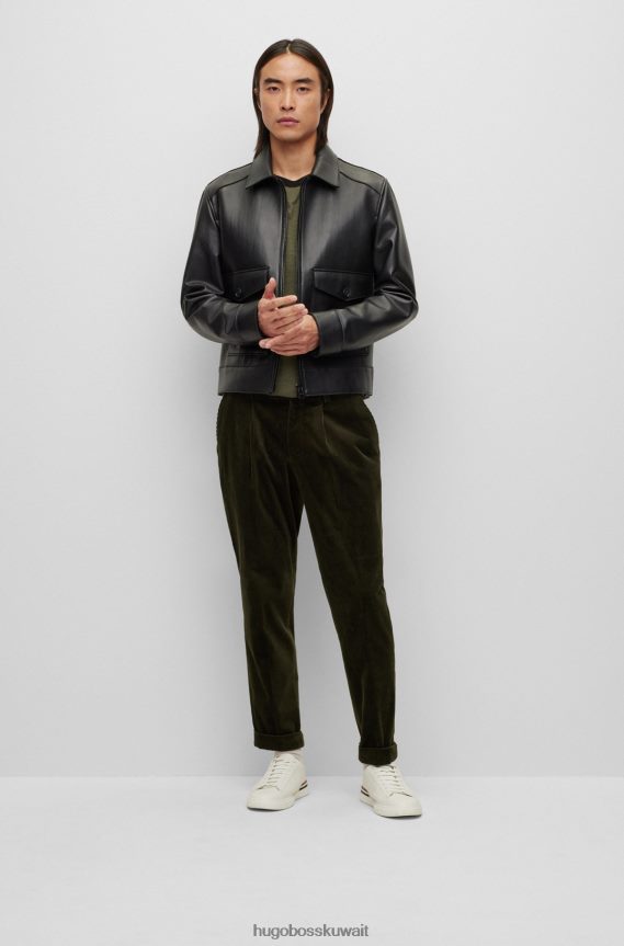 4TFNJN4356 الكاكي Hugo Boss تي شيرت كاكي بقصة عادية مصنوع من الصوف الإيطالي البكر المتجدد