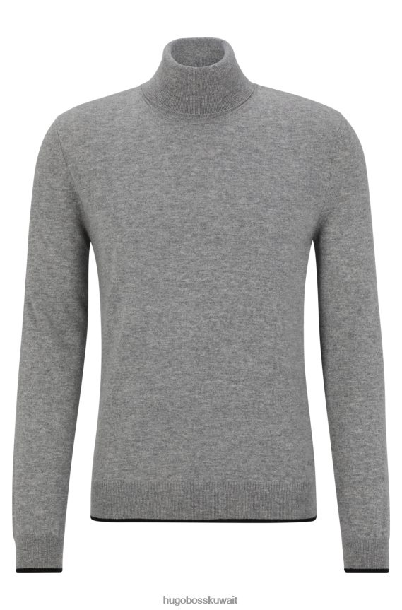 4TFNJN4393 رمادي Hugo Boss سترة Hugo باللون الرمادي العادي من الكشمير الإيطالي المسؤول