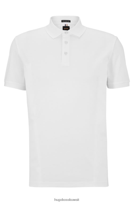 4TFNJN4413 أبيض Hugo Boss قميص بولو أبيض من Hugo مصنوع من القطن العضوي المرسيريسيد