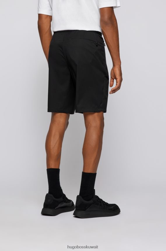 4TFNJN4445 أسود Hugo Boss شورت Hugo أسود متعدد الوظائف بقصة عادية مصنوع من قماش مُعاد تدويره