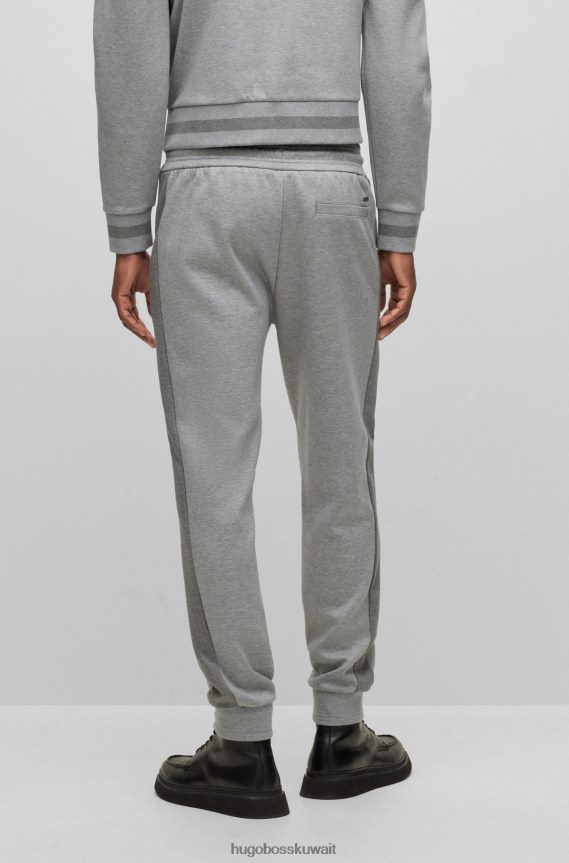 4TFNJN4451 فضة Hugo Boss بدلة رياضية من مزيج القطن باللون الفضي مع خطوط جانبية من Hugo