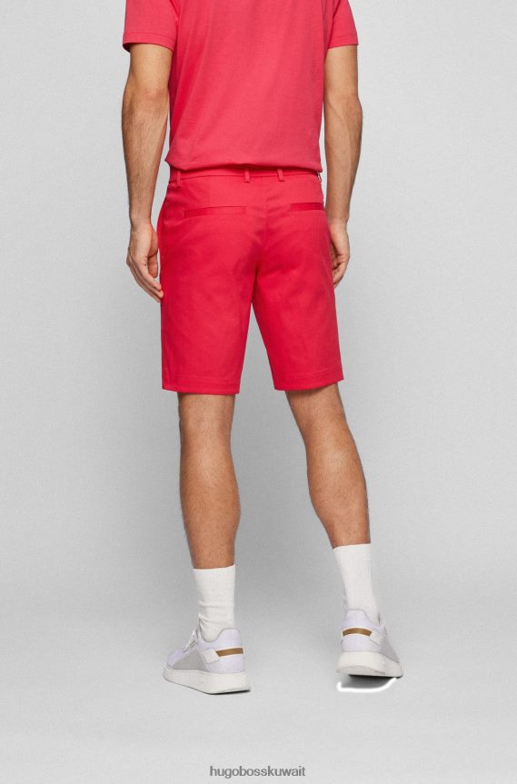4TFNJN4478 لون القرنفل Hugo Boss شورت ضيق بقصة عادية من مزيج القطن باللون الوردي