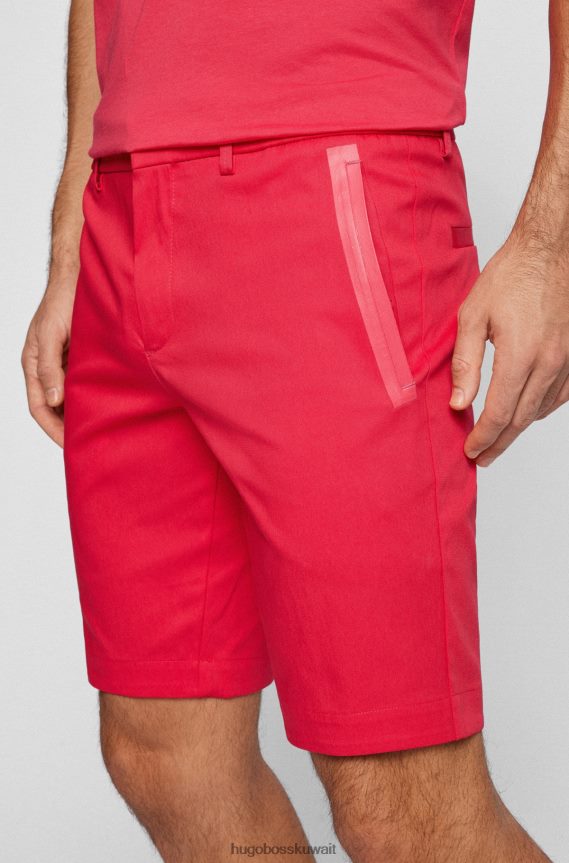 4TFNJN4478 لون القرنفل Hugo Boss شورت ضيق بقصة عادية من مزيج القطن باللون الوردي