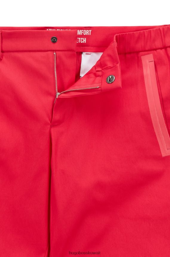 4TFNJN4478 لون القرنفل Hugo Boss شورت ضيق بقصة عادية من مزيج القطن باللون الوردي