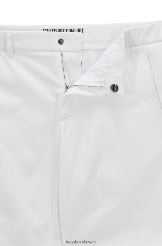 4TFNJN4480 أبيض Hugo Boss شورت ضيق بقصة عادية من مزيج القطن باللون الأبيض