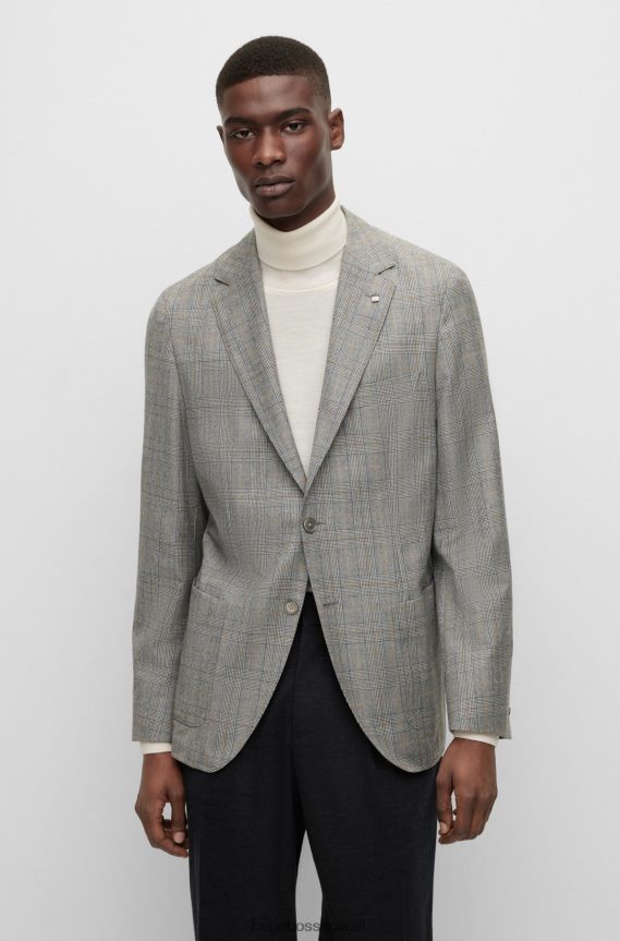 4TFNJN4501 أسود Hugo Boss سترة Hugo ذات المقاس العادي من الصوف البكر باللون الأسود