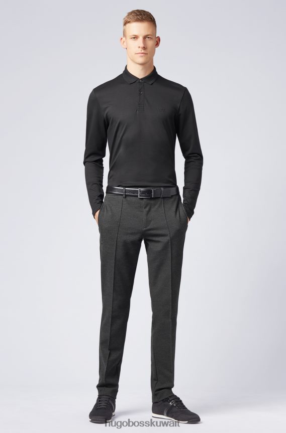 4TFNJN451 أسود/رمادي/كحلي Hugo Boss L/S بولو بيرول 50392723 أسود