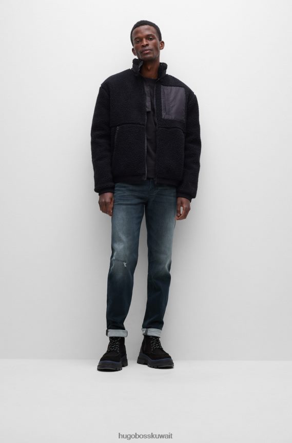 4TFNJN4535 أزرق غامق Hugo Boss بنطال جينز مدبب من قماش الدنيم المطاطي المحبوك هوغو باللون الأزرق الداكن