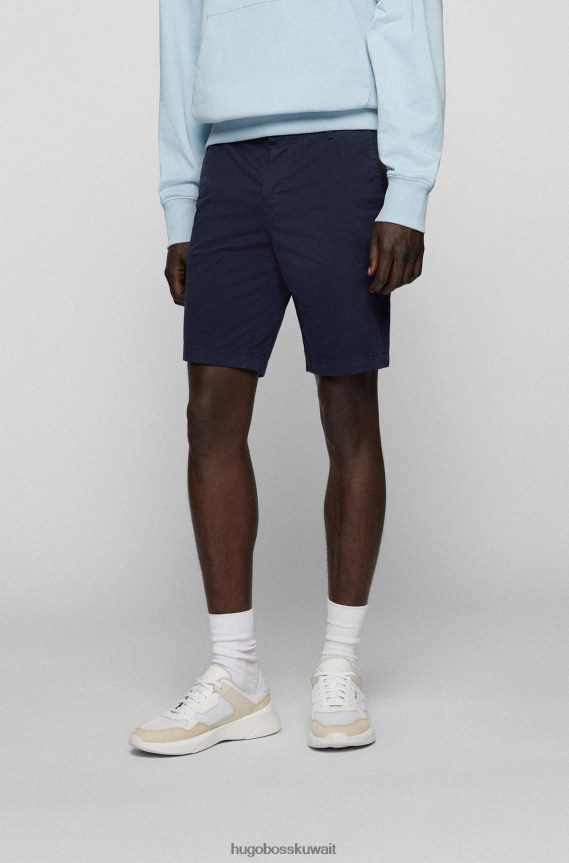 4TFNJN4581 أزرق غامق Hugo Boss شورت Hugo باللون الأزرق الداكن بقصة ضيقة من نسيج قطني مطاطي