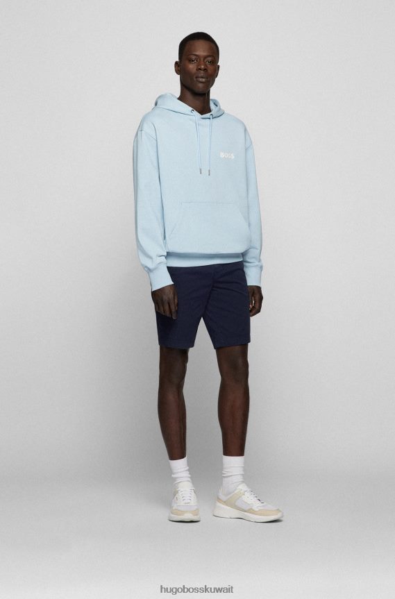 4TFNJN4581 أزرق غامق Hugo Boss شورت Hugo باللون الأزرق الداكن بقصة ضيقة من نسيج قطني مطاطي
