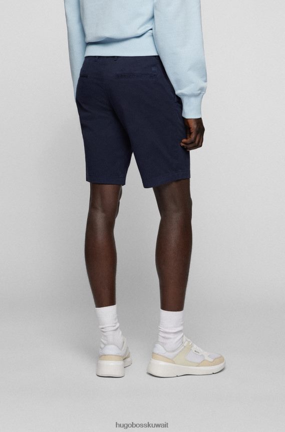 4TFNJN4581 أزرق غامق Hugo Boss شورت Hugo باللون الأزرق الداكن بقصة ضيقة من نسيج قطني مطاطي