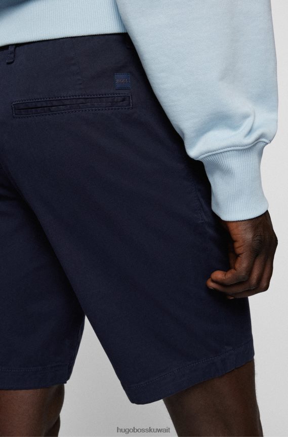 4TFNJN4581 أزرق غامق Hugo Boss شورت Hugo باللون الأزرق الداكن بقصة ضيقة من نسيج قطني مطاطي