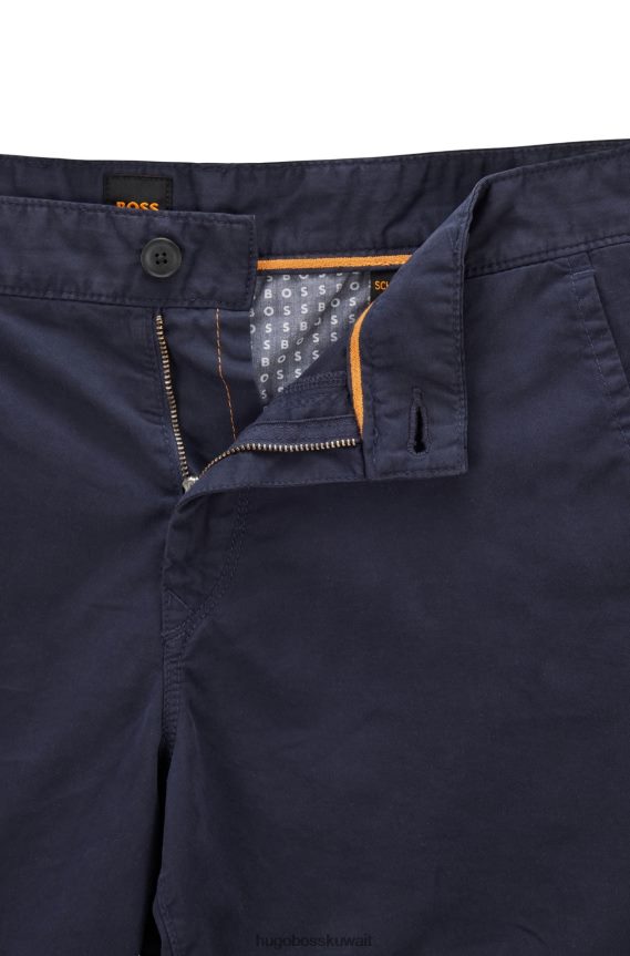 4TFNJN4581 أزرق غامق Hugo Boss شورت Hugo باللون الأزرق الداكن بقصة ضيقة من نسيج قطني مطاطي