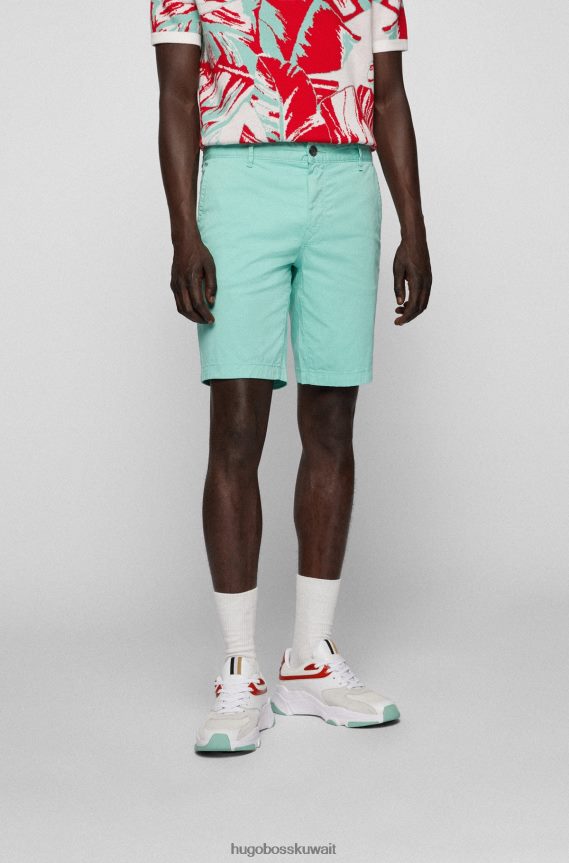 4TFNJN4582 اخضر فاتح Hugo Boss شورت Hugo بقصة ضيقة مصنوع من القطن المطاطي باللون الأخضر الفاتح