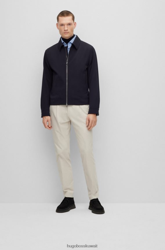 4TFNJN4597 أزرق فاتح Hugo Boss قميص أزرق فاتح بقصة ضيقة من مزيج القطن