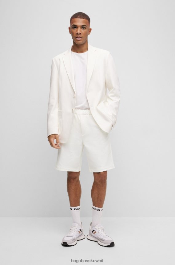 4TFNJN4607 أبيض Hugo Boss شورت x Matteo Berrettini بقصة عادية من مزيج القطن