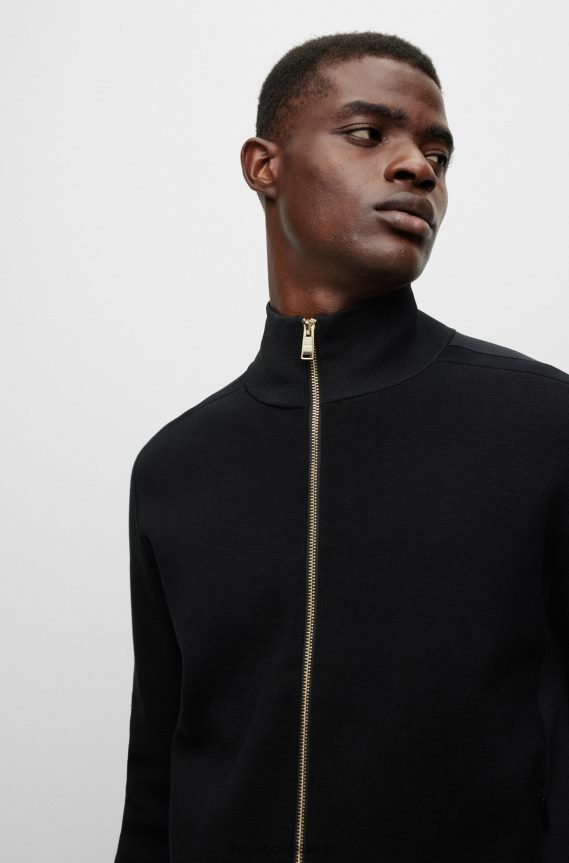 4TFNJN4633 أسود Hugo Boss سترة العشاء ذات المقاس النحيف مصنوعة من مزيج الصوف اللامع باللون الأسود