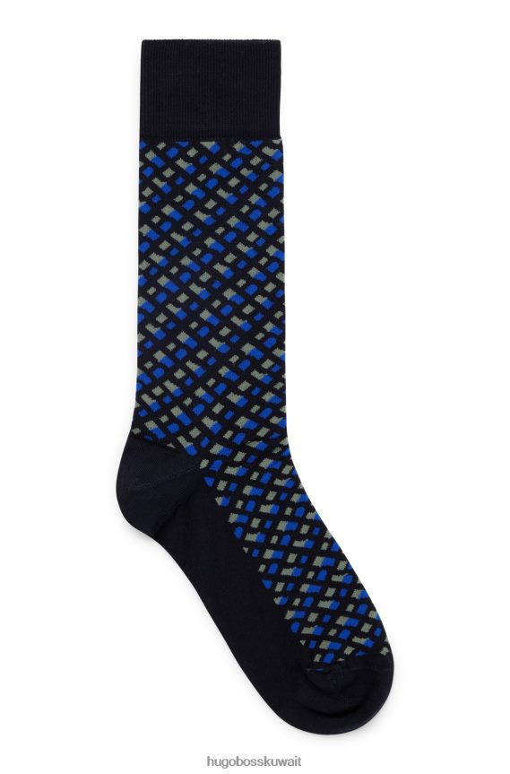 4TFNJN4637 منقوشة Hugo Boss جوارب هوغو بنقش مونوغرام مصنوعة من مزيج القطن المرسيري