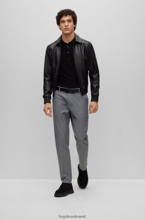 4TFNJN4645 أسود Hugo Boss حذاء برباط من جلد الغزال الناعم باللون الأسود