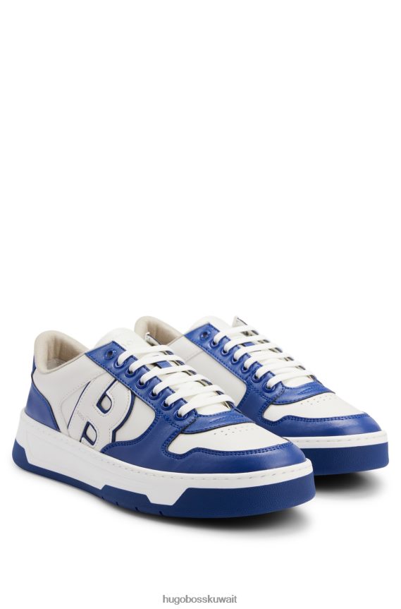 4TFNJN4650 أزرق فاتح Hugo Boss حذاء هوغو برباط من جلد نابا باللون الأزرق الفاتح