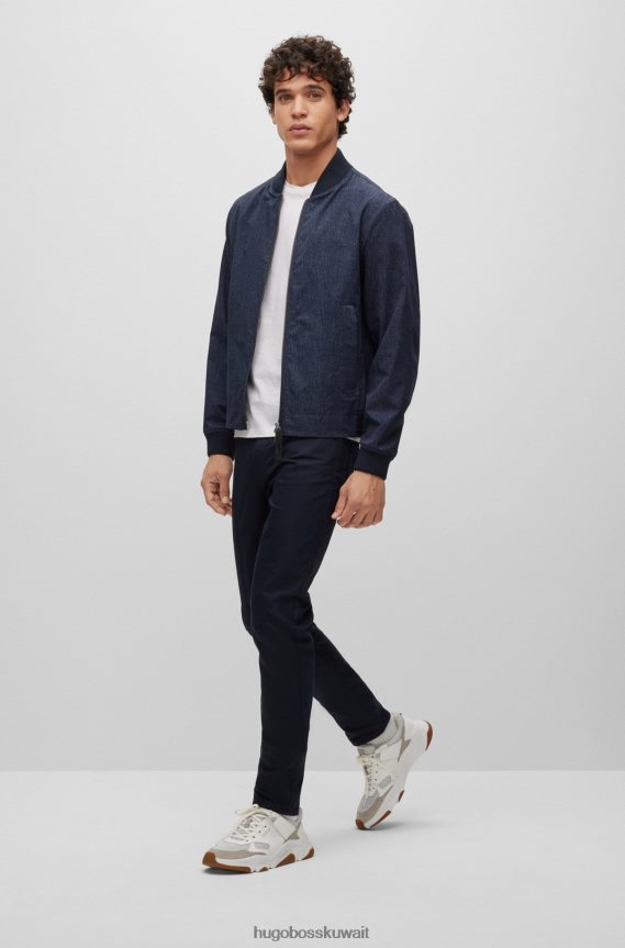 4TFNJN4654 أبيض Hugo Boss حذاء رياضي هوغو أبيض اللون بأربطة ومادة مختلطة مع جلد مربوط