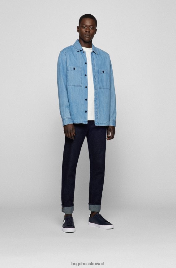 4TFNJN4660 أزرق غامق Hugo Boss حذاء رياضي منخفض الرقبة بتفاصيل حرف 'b' متباين باللون الأزرق الداكن