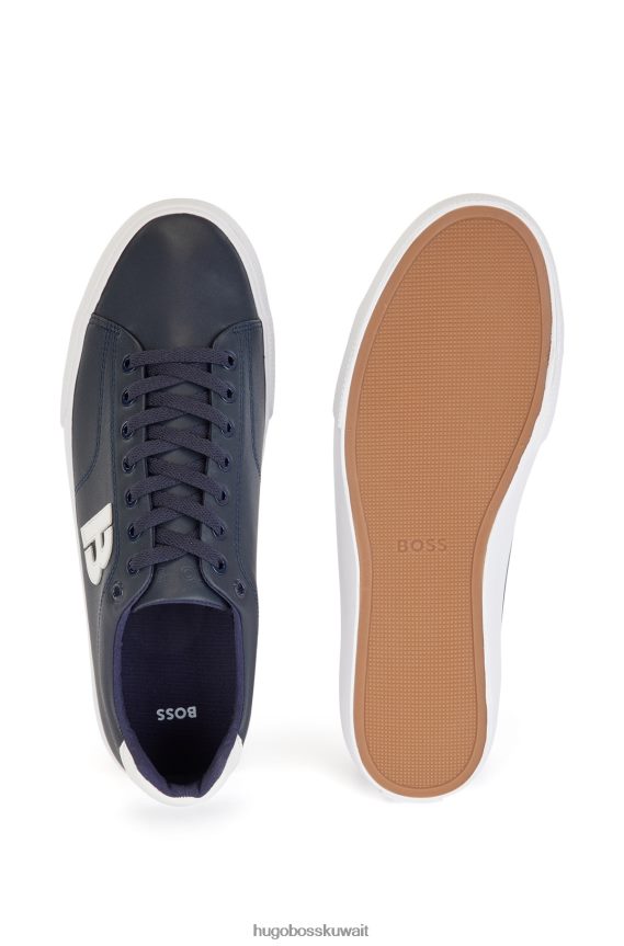 4TFNJN4660 أزرق غامق Hugo Boss حذاء رياضي منخفض الرقبة بتفاصيل حرف 'b' متباين باللون الأزرق الداكن