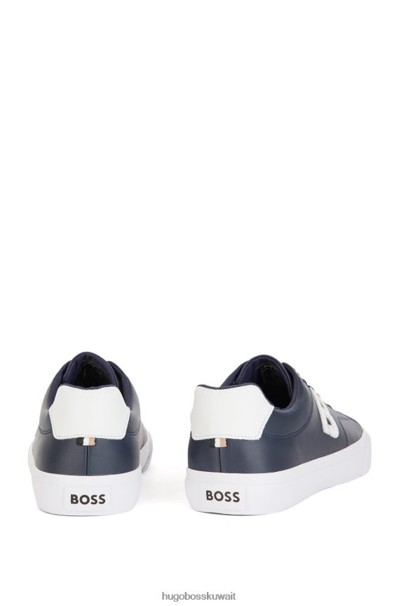 4TFNJN4660 أزرق غامق Hugo Boss حذاء رياضي منخفض الرقبة بتفاصيل حرف 'b' متباين باللون الأزرق الداكن