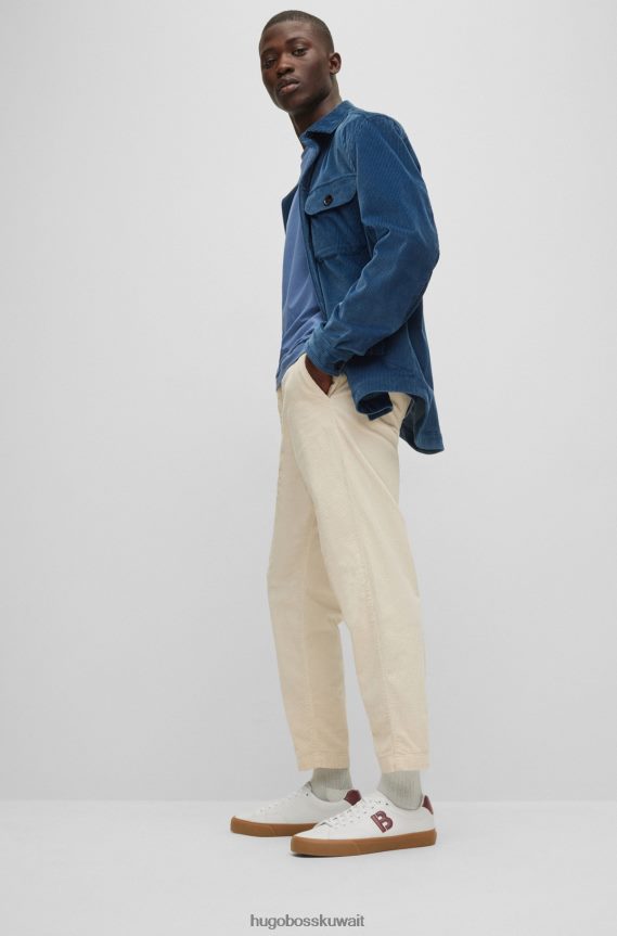 4TFNJN4664 أبيض Hugo Boss حذاء رياضي منخفض الرقبة بتفاصيل هوغو باللون الأبيض على شكل حرف 