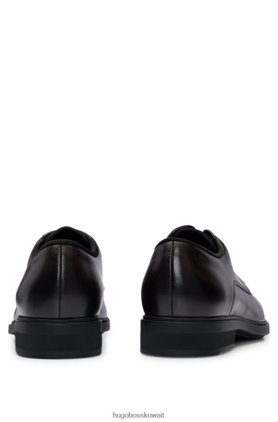 4TFNJN4675 بني غامق Hugo Boss حذاء هوغو ديربي من الجلد المدبوغ مع بطانة مريحة باللون البني الداكن