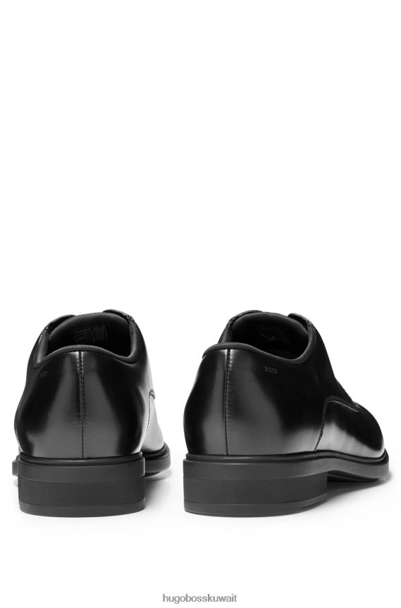 4TFNJN4676 أسود Hugo Boss حذاء ديربي من الجلد المدبوغ مع بطانة مريحة باللون الأسود
