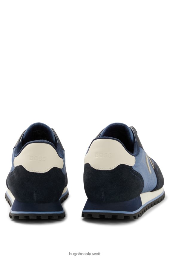 4TFNJN4688 أسود/أزرق Hugo Boss حذاء رياضي هوغو باللون الأسود مصنوع من مواد مختلطة مع شعار بارز