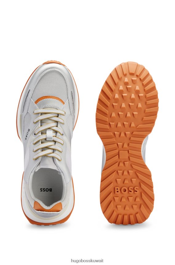 4TFNJN4700 فضة Hugo Boss حذاء رياضي معدني مصنوع من مواد مختلطة وألوان رائجة باللون الفضي Hugo