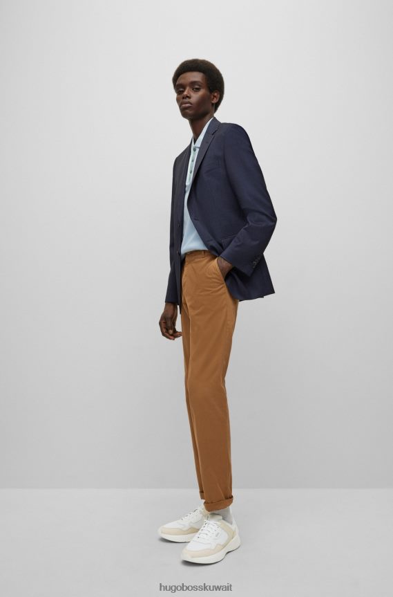 4TFNJN4705 أبيض Hugo Boss حذاء رياضي أبيض هجين مع جلد مربوط وشبكة هوغو