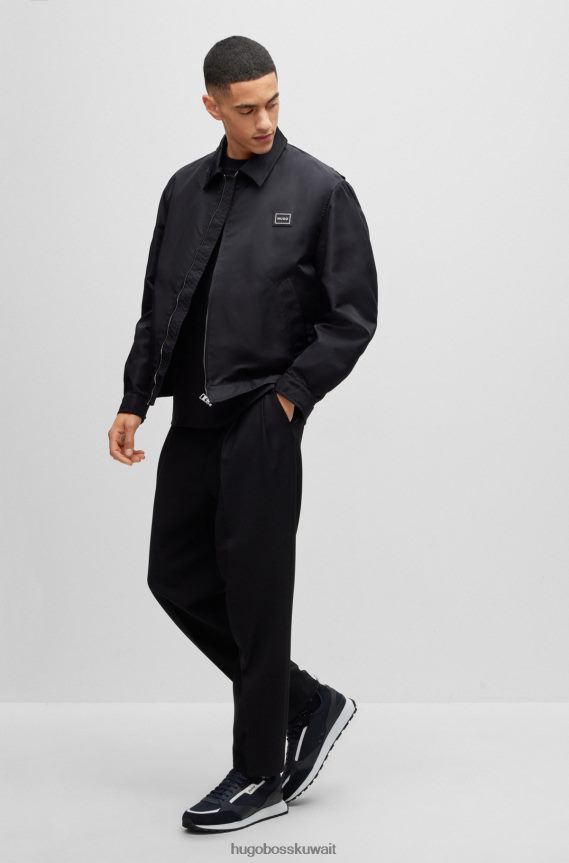 4TFNJN4711 أزرق غامق Hugo Boss حذاء رياضي باللون الأزرق الداكن مستوحى من الطراز القديم مع جلد سويدي وشبكة هوغو