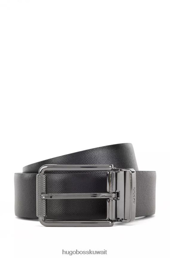 4TFNJN471 أسود Hugo Boss مجموعة حزام قابل للعكس جيونتين 50475178، أسود