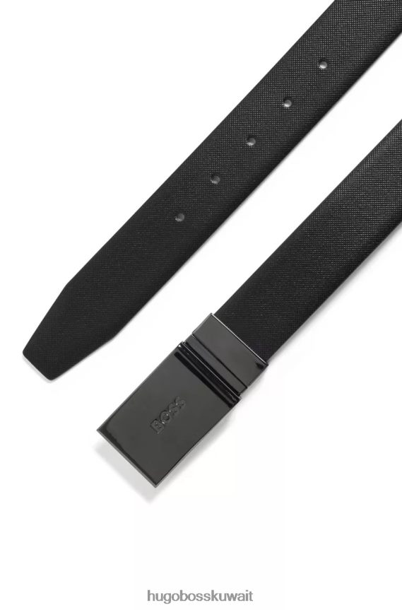 4TFNJN471 أسود Hugo Boss مجموعة حزام قابل للعكس جيونتين 50475178، أسود
