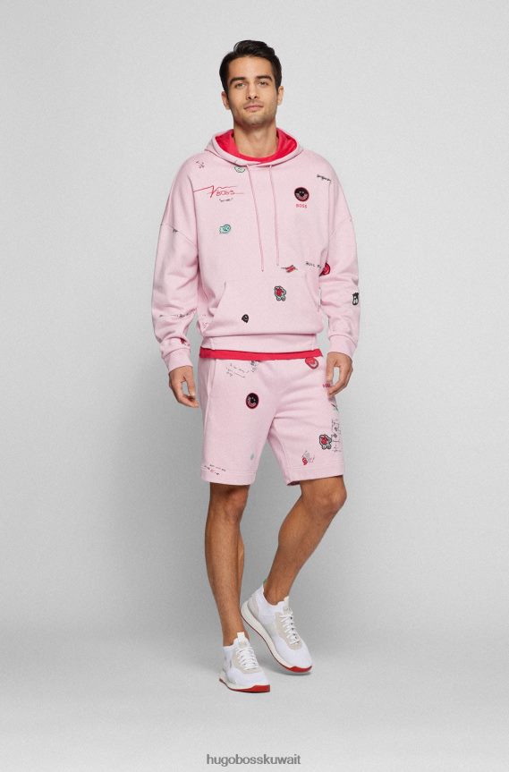 4TFNJN4722 أبيض Hugo Boss حذاء رياضي على شكل جورب مع جزء علوي من هوغو باللون الأبيض