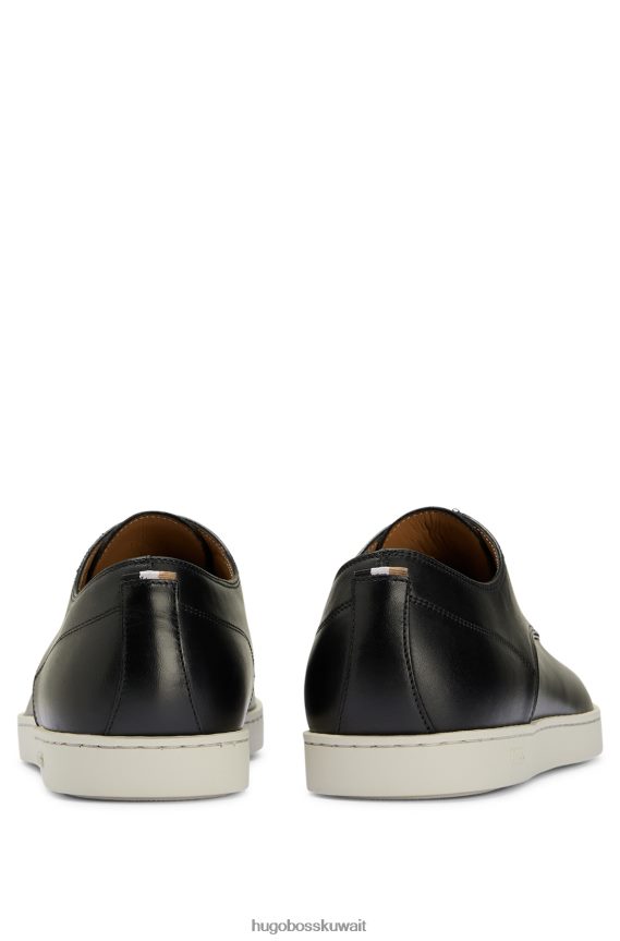 4TFNJN4728 أسود Hugo Boss حذاء ديربي جلدي مع نعل خارجي مطاطي من هوغو باللون الأسود