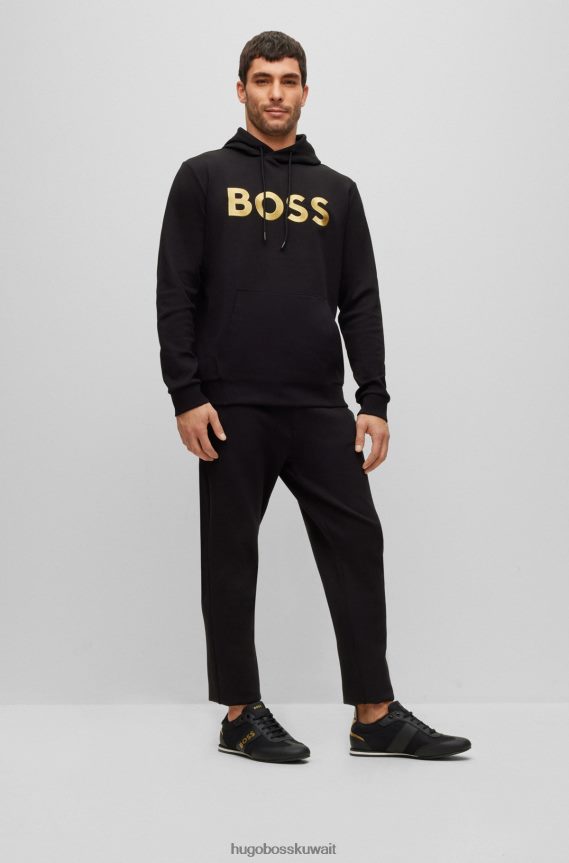 4TFNJN4730 أسود Hugo Boss أحذية رياضية ذات علامات تجارية مع ألواح شبكية ومطاطية باللون الأسود