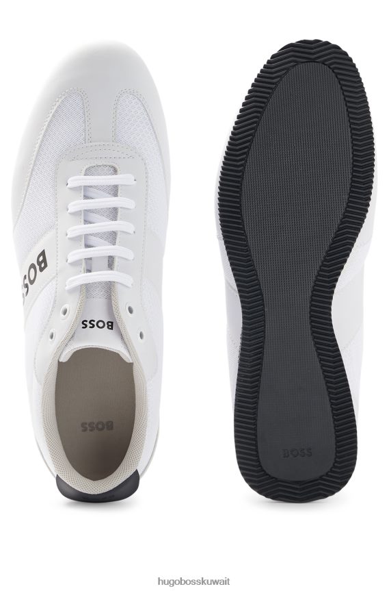 4TFNJN4732 أبيض Hugo Boss حذاء رياضي باللون الأبيض من Hugo مزود بألواح شبكية ومطاطية