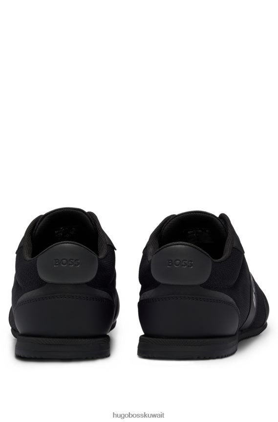 4TFNJN4733 أسود Hugo Boss حذاء رياضي يحمل علامة Hugo مزود بألواح شبكية ومطاطية باللون الأسود