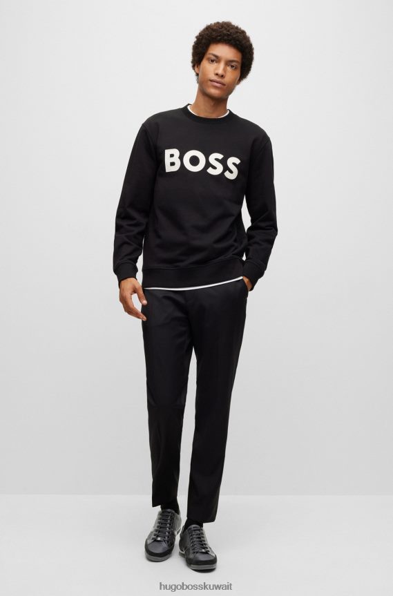 4TFNJN4741 أسود Hugo Boss حذاء رياضي أسود من مواد مختلطة مع جلد سويدي وجلد صناعي